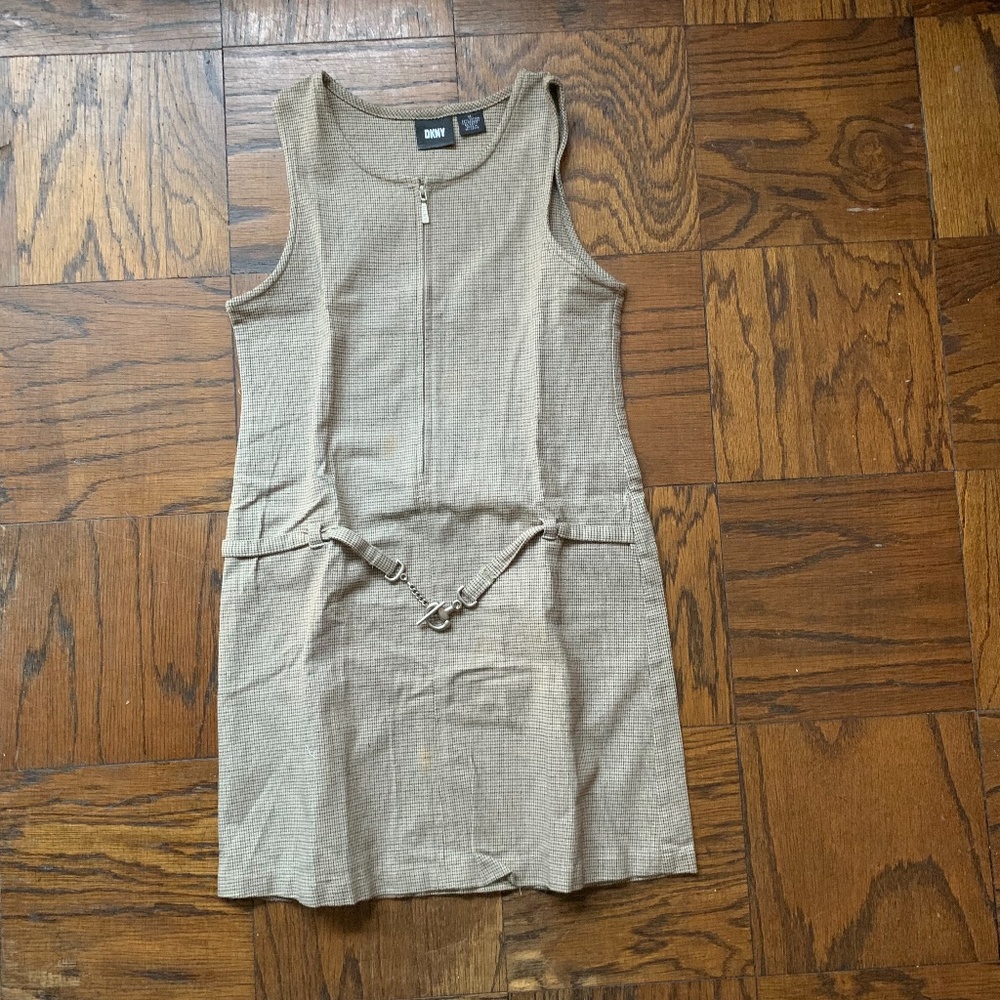 Girls DKNY Tan/Multicolor Dress SZ 14